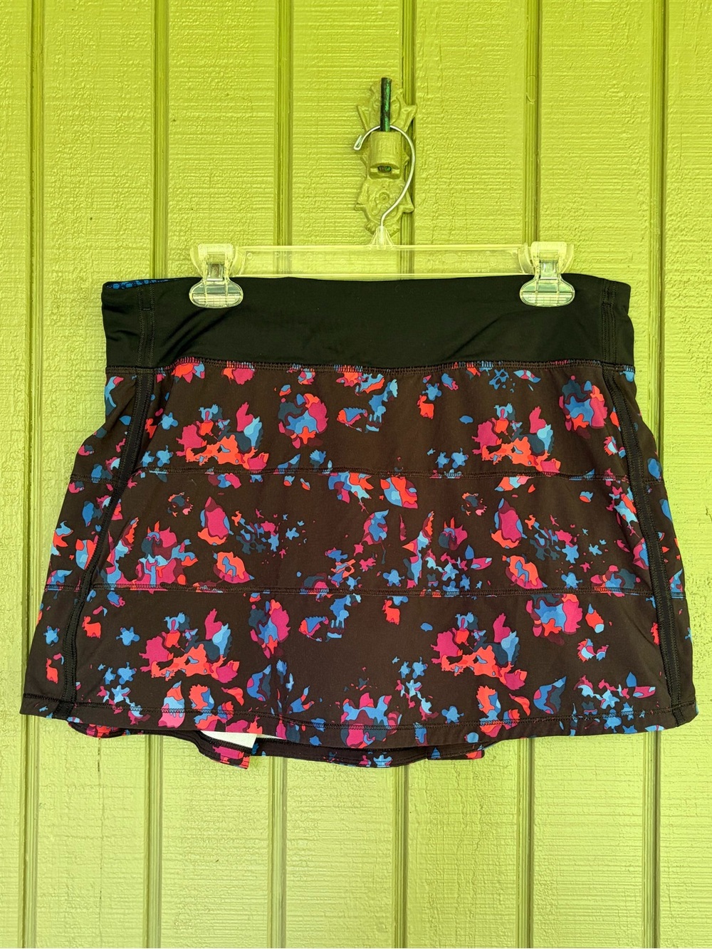 Lululemon Pace Rival Skirt Tall 15" Dandy Digie Multi Black Skort Size 10